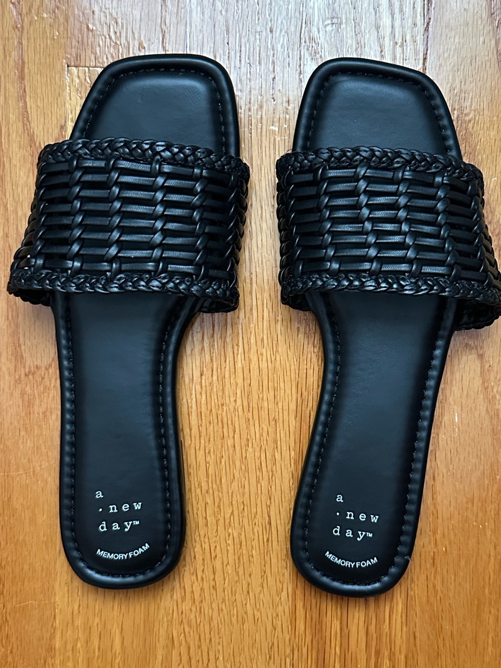 a new day Black Braided Slide Sandals